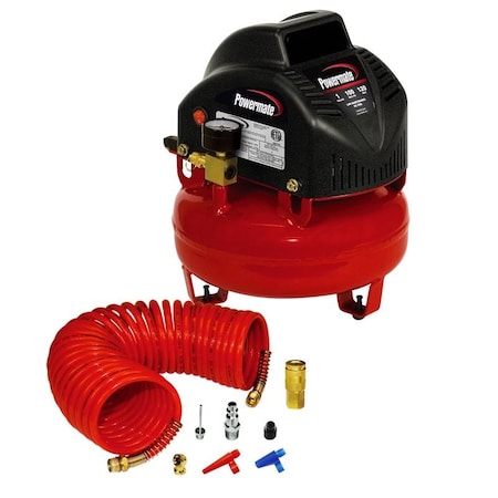Campbell Hausfeld Powermate 1 gal Pancake Portable Air Compressor Kit 100 psi 0.33 HP VNP0000101.01